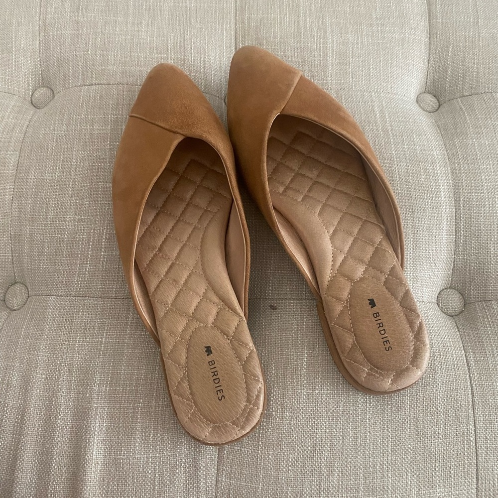 Birdies The Swan tan suede mule flats - Picture 3 of 7